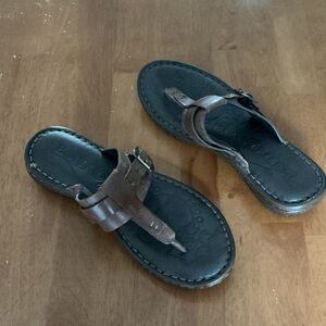 Born Dark Brown Leather Sandals